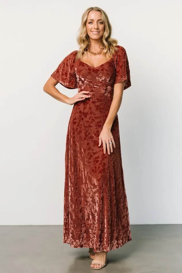 Baltic Born Mother Of The Bride Women Everley Velvet Maxi Dress Cinnamon Baltic Born Mother Of The Bride Women Everley Velvet Maxi Dress Cinnamon