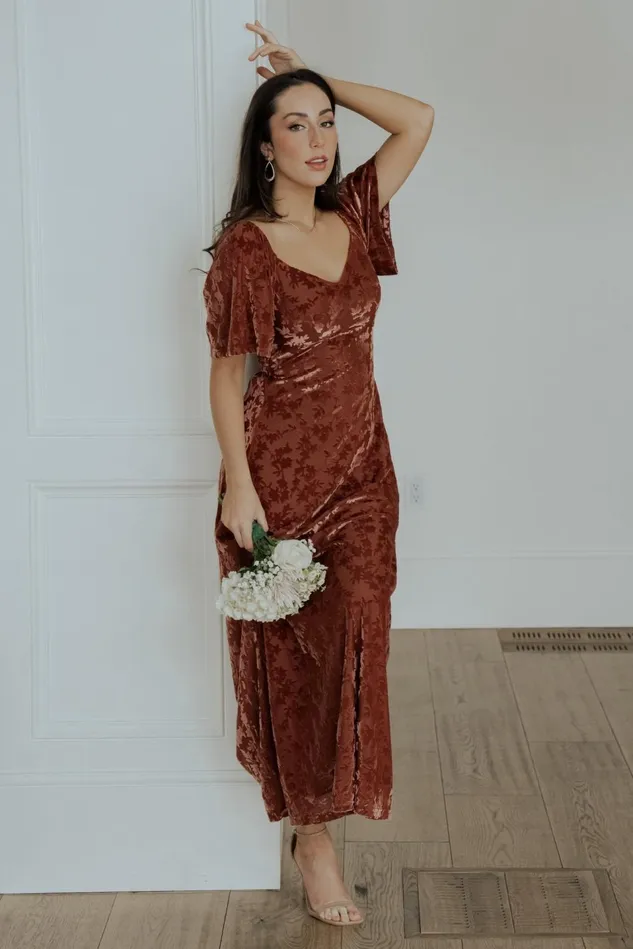 Baltic Born Mother Of The Bride Women Everley Velvet Maxi Dress Cinnamon Baltic Born Mother Of The Bride Women Everley Velvet Maxi Dress Cinnamon