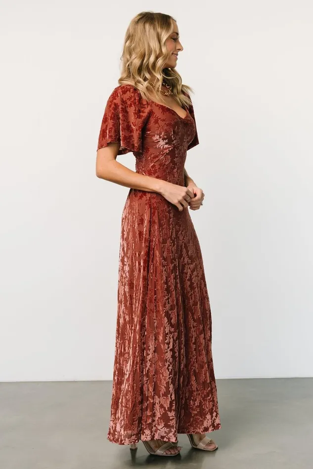 Baltic Born Mother Of The Bride Women Everley Velvet Maxi Dress Cinnamon Baltic Born Mother Of The Bride Women Everley Velvet Maxi Dress Cinnamon
