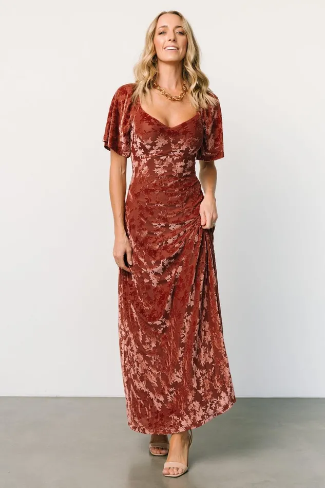 Baltic Born Mother Of The Bride Women Everley Velvet Maxi Dress Cinnamon Baltic Born Mother Of The Bride Women Everley Velvet Maxi Dress Cinnamon