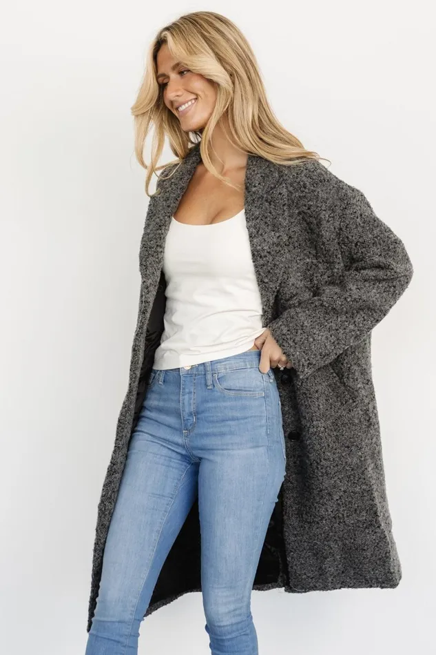 Baltic Born Outerwear Women Burke Boucle Coat Charcoal Baltic Born Outerwear Women Burke Boucle Coat Charcoal
