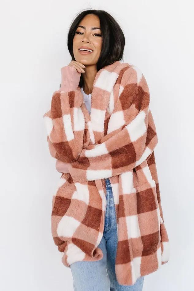 Baltic Born Outerwear Women Lincoln Teddy Cardigan Berry White Baltic Born Outerwear Women Lincoln Teddy Cardigan Berry White