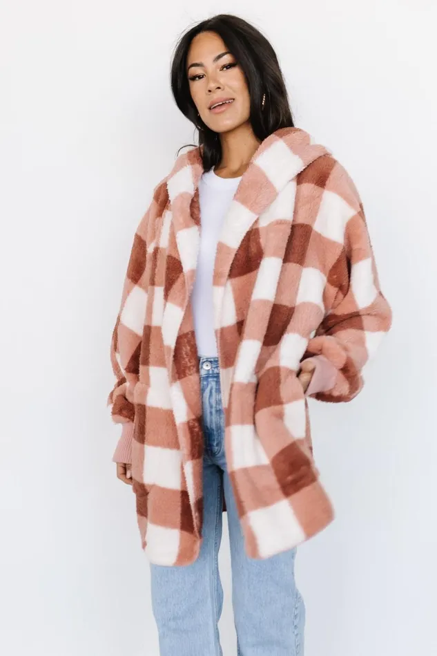 Baltic Born Outerwear Women Lincoln Teddy Cardigan Berry White Baltic Born Outerwear Women Lincoln Teddy Cardigan Berry White
