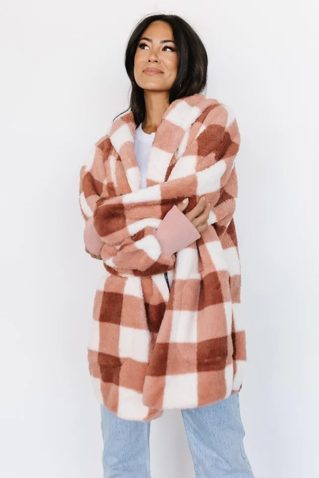 Baltic Born Outerwear Women Lincoln Teddy Cardigan Berry White Baltic Born Outerwear Women Lincoln Teddy Cardigan Berry White