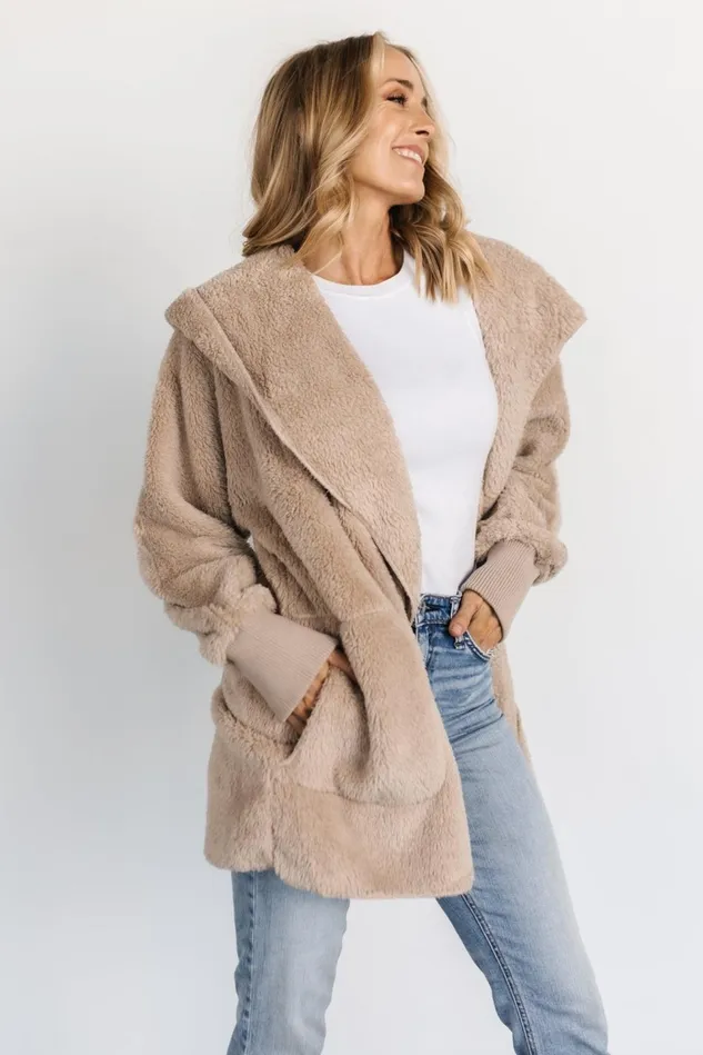 Baltic Born Outerwear Women Melrose Teddy Jacket Taupe Baltic Born Outerwear Women Melrose Teddy Jacket Taupe