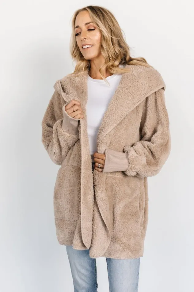 Baltic Born Outerwear Women Melrose Teddy Jacket Taupe Baltic Born Outerwear Women Melrose Teddy Jacket Taupe
