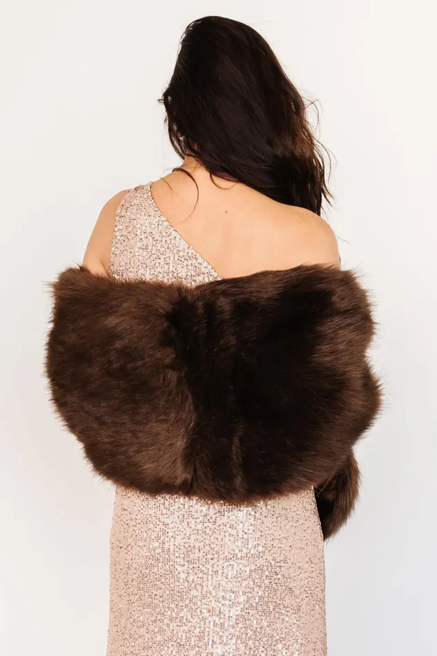 Baltic Born Shawls Women Jovie Faux Fur Shawl Chocolate Baltic Born Shawls Women Jovie Faux Fur Shawl Chocolate