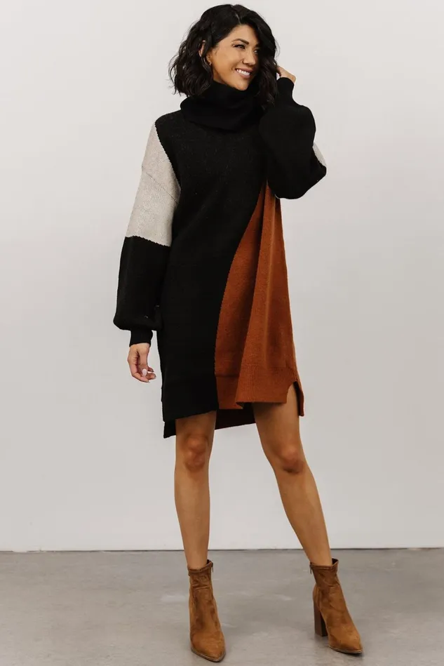 Baltic Born Short Dresses Women Diego Sweater Dress Black Multi Baltic Born Short Dresses Women Diego Sweater Dress Black Multi