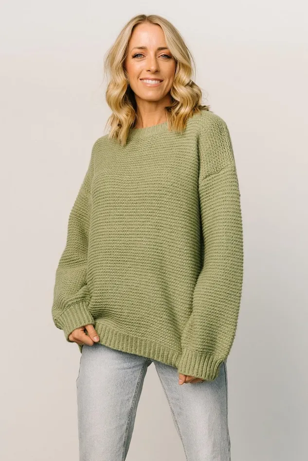 Baltic Born Sweaters Women Bentley Chunky Knit Sweater Olive