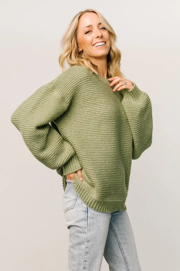 Baltic Born Sweaters Women Bentley Chunky Knit Sweater Olive Baltic Born Sweaters Women Bentley Chunky Knit Sweater Olive