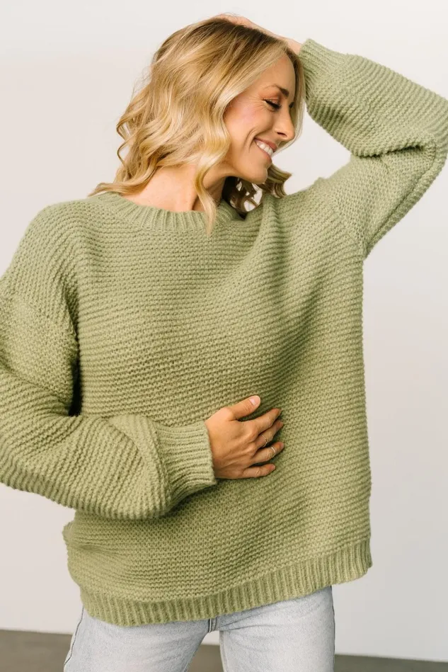Baltic Born Sweaters Women Bentley Chunky Knit Sweater Olive Baltic Born Sweaters Women Bentley Chunky Knit Sweater Olive