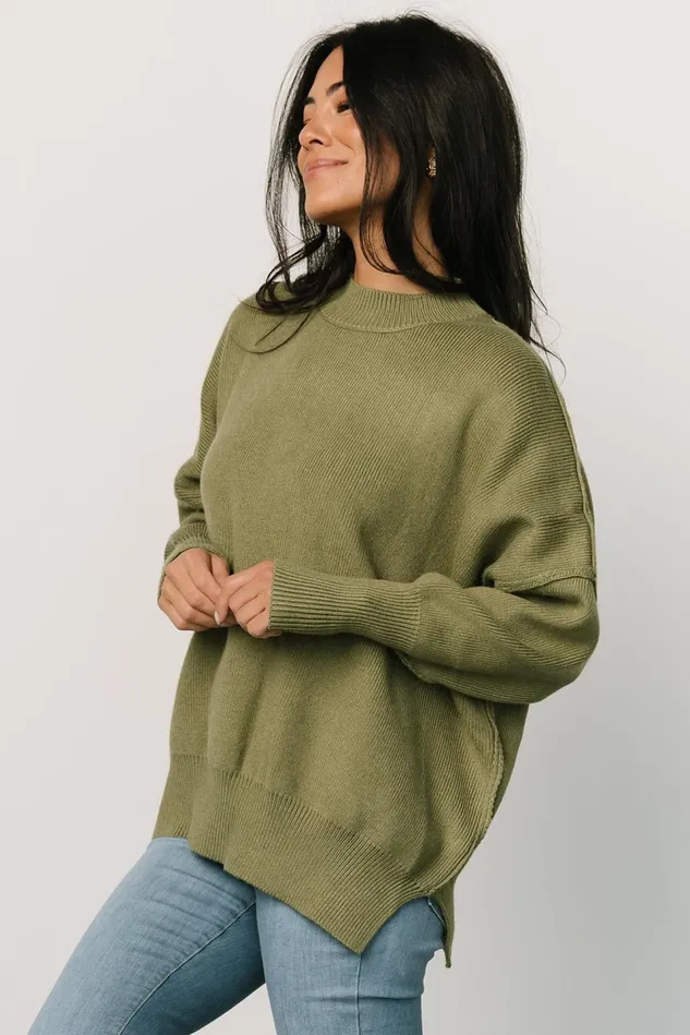 Baltic Born Sweaters Women Jeremiah Knit Sweater Olive Baltic Born Sweaters Women Jeremiah Knit Sweater Olive
