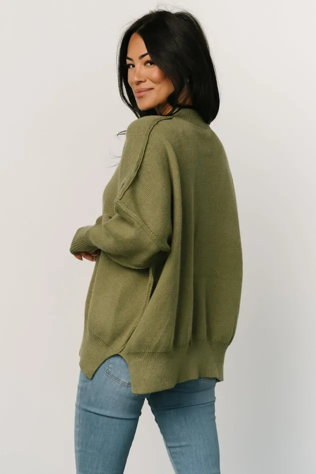 Baltic Born Sweaters Women Jeremiah Knit Sweater Olive Baltic Born Sweaters Women Jeremiah Knit Sweater Olive