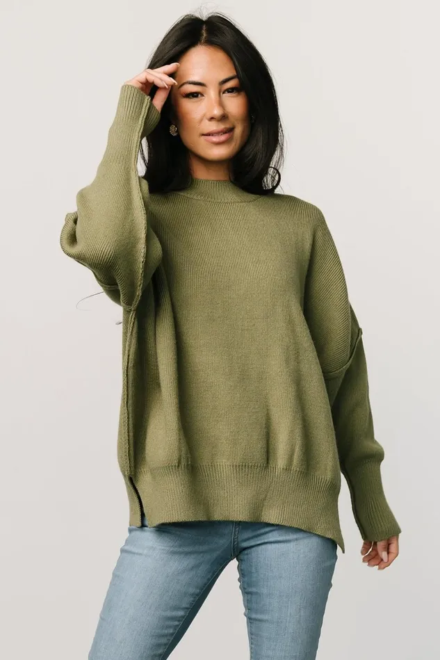 Baltic Born Sweaters Women Jeremiah Knit Sweater Olive Baltic Born Sweaters Women Jeremiah Knit Sweater Olive