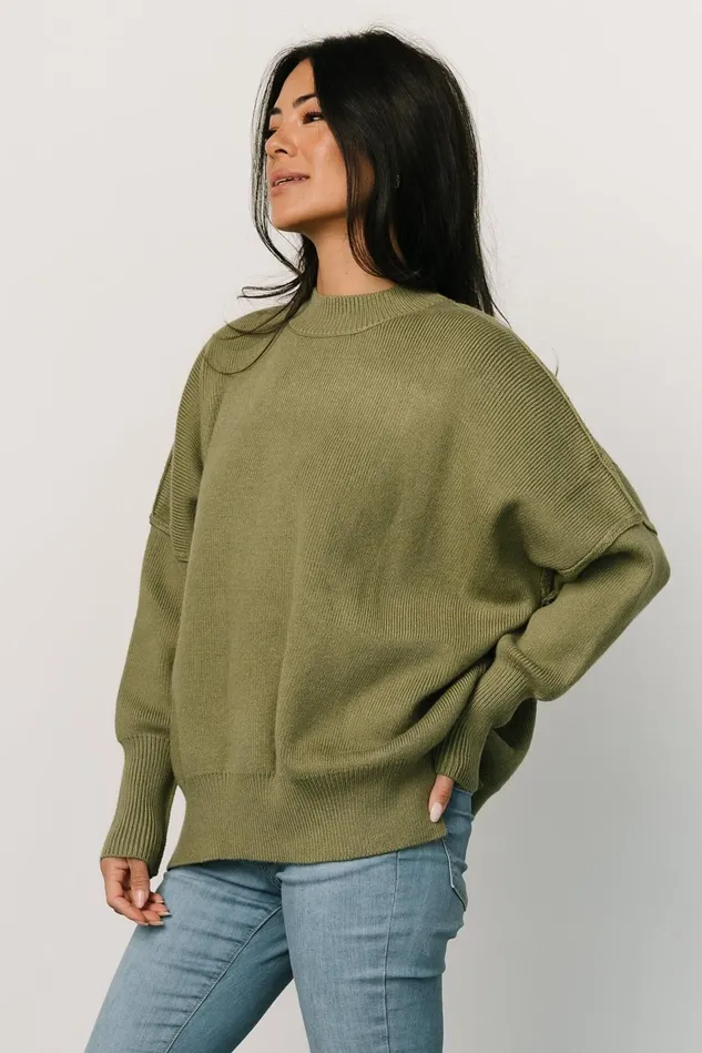Baltic Born Sweaters Women Jeremiah Knit Sweater Olive Baltic Born Sweaters Women Jeremiah Knit Sweater Olive