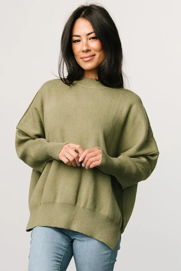 Baltic Born Sweaters Women Jeremiah Knit Sweater Olive Baltic Born Sweaters Women Jeremiah Knit Sweater Olive