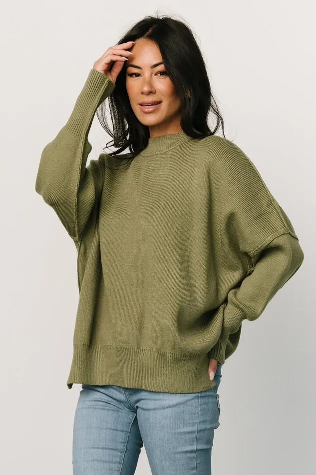 Baltic Born Sweaters Women Jeremiah Knit Sweater Olive Baltic Born Sweaters Women Jeremiah Knit Sweater Olive