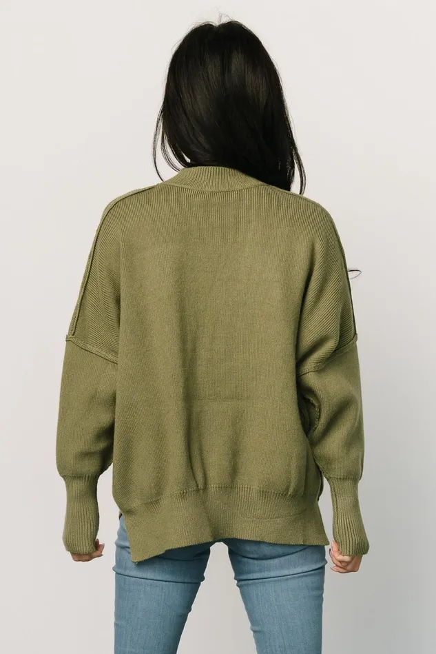 Baltic Born Sweaters Women Jeremiah Knit Sweater Olive Baltic Born Sweaters Women Jeremiah Knit Sweater Olive