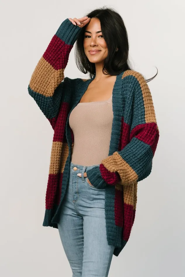 Baltic Born Sweaters Women Jonah Chunky Knit Cardigan Deep Topaz Multi Baltic Born Sweaters Women Jonah Chunky Knit Cardigan Deep Topaz Multi