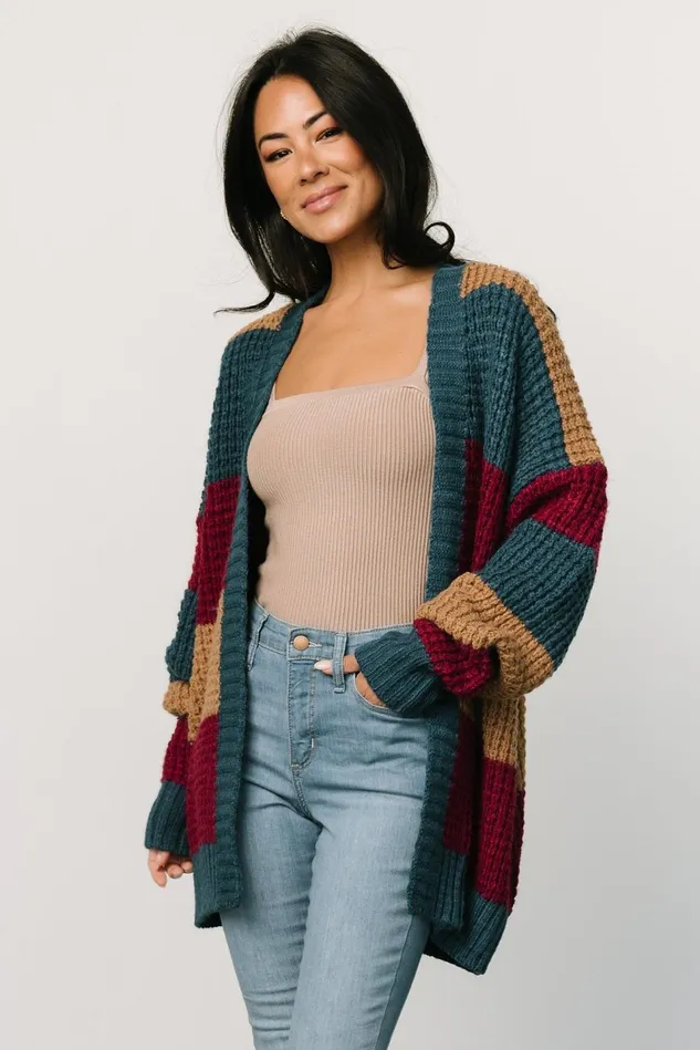 Baltic Born Sweaters Women Jonah Chunky Knit Cardigan Deep Topaz Multi Baltic Born Sweaters Women Jonah Chunky Knit Cardigan Deep Topaz Multi