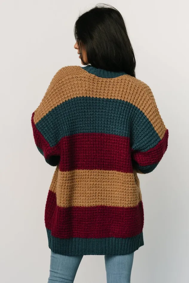 Baltic Born Sweaters Women Jonah Chunky Knit Cardigan Deep Topaz Multi Baltic Born Sweaters Women Jonah Chunky Knit Cardigan Deep Topaz Multi
