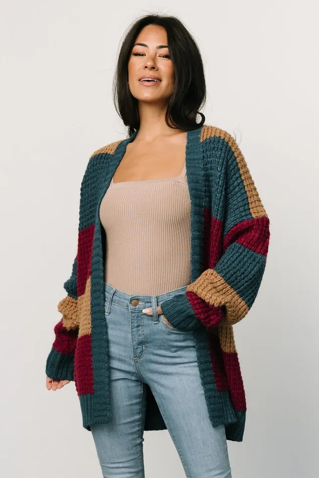 Baltic Born Sweaters Women Jonah Chunky Knit Cardigan Deep Topaz Multi Baltic Born Sweaters Women Jonah Chunky Knit Cardigan Deep Topaz Multi