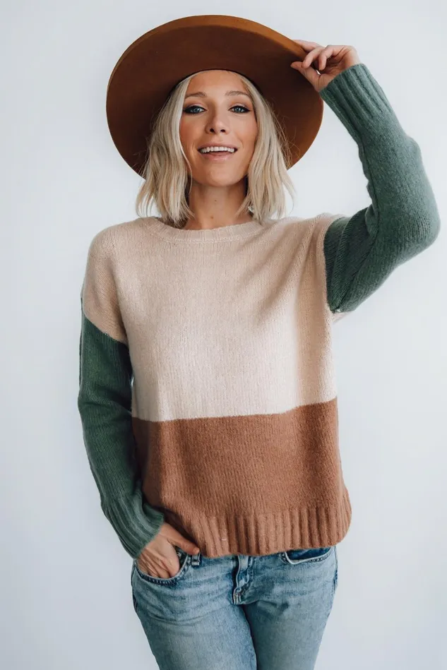 Baltic Born Sweaters Women Randi Color Block Sweater Natural Baltic Born Sweaters Women Randi Color Block Sweater Natural