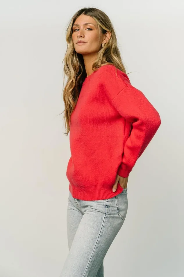 Baltic Born Sweaters Women Tyson Knit Sweater Cherry Red Baltic Born Sweaters Women Tyson Knit Sweater Cherry Red