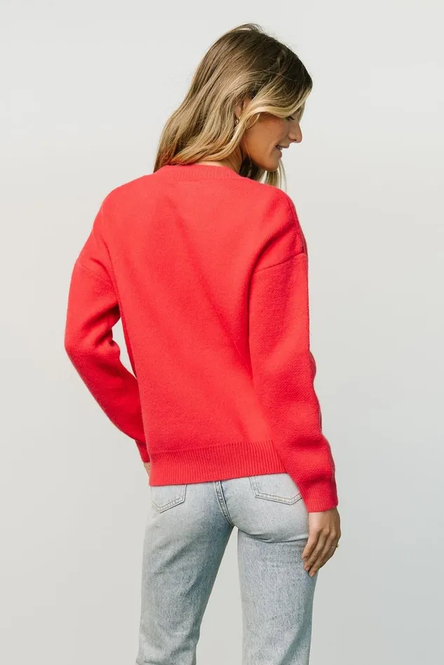 Baltic Born Sweaters Women Tyson Knit Sweater Cherry Red Baltic Born Sweaters Women Tyson Knit Sweater Cherry Red