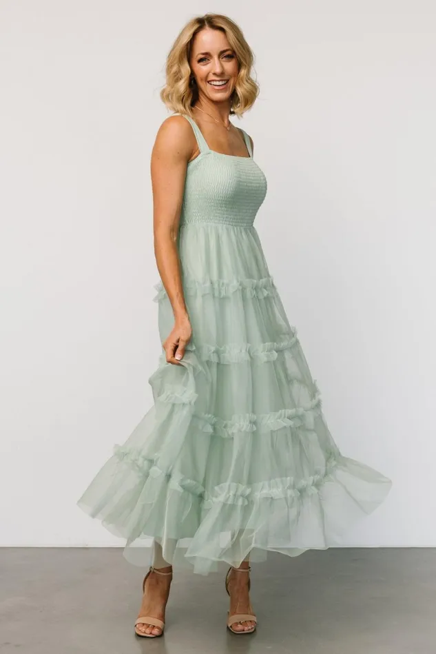 Baltic Born Tulle Styles Women Constance Tulle Maxi Dress Light Sage Baltic Born Tulle Styles Women Constance Tulle Maxi Dress Light Sage