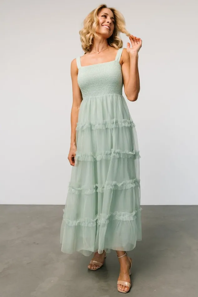 Baltic Born Tulle Styles Women Constance Tulle Maxi Dress Light Sage Baltic Born Tulle Styles Women Constance Tulle Maxi Dress Light Sage