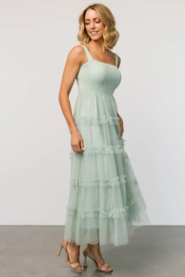 Baltic Born Tulle Styles Women Constance Tulle Maxi Dress Light Sage Baltic Born Tulle Styles Women Constance Tulle Maxi Dress Light Sage