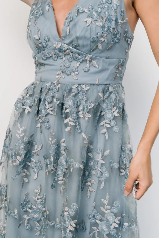 Baltic Born Tulle Styles Women Dante Applique Midi Dress Slate Blue Baltic Born Tulle Styles Women Dante Applique Midi Dress Slate Blue