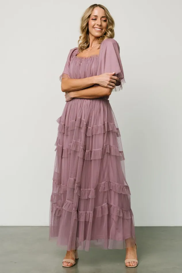 Baltic Born Tulle Styles Women Magdalena Tulle Maxi Dress Dusty Orchid