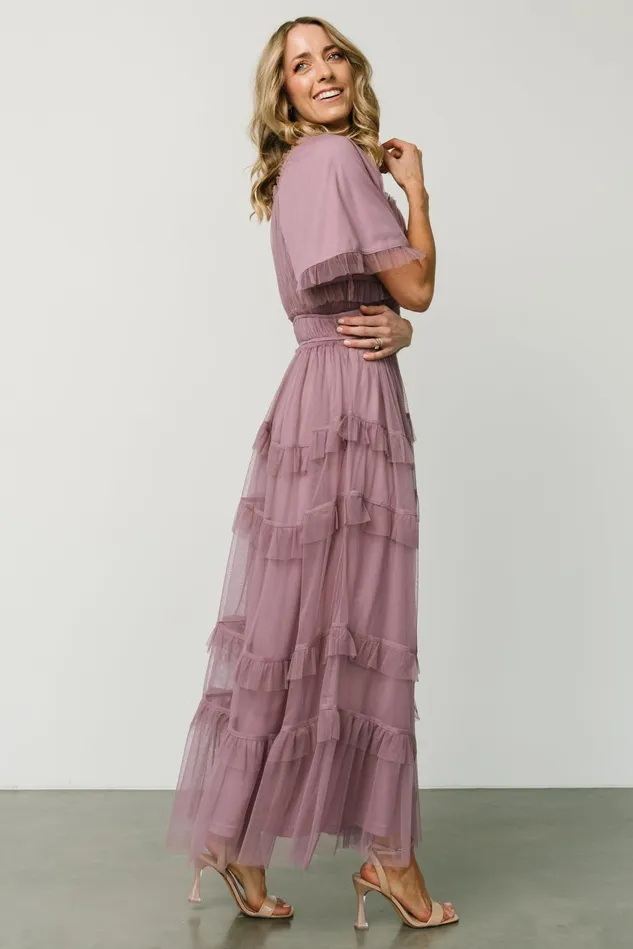 Baltic Born Tulle Styles Women Magdalena Tulle Maxi Dress Dusty Orchid