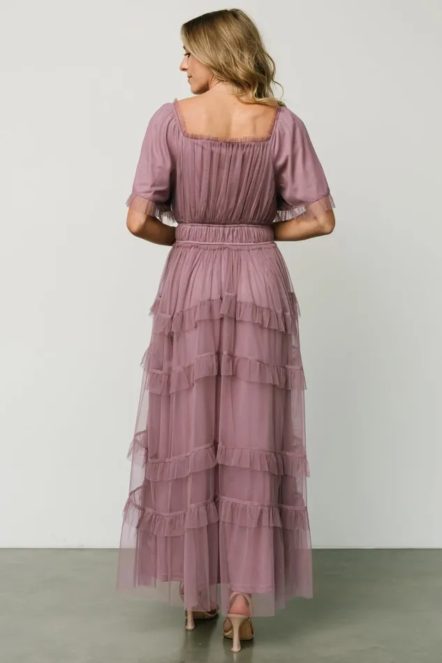Baltic Born Tulle Styles Women Magdalena Tulle Maxi Dress Dusty Orchid