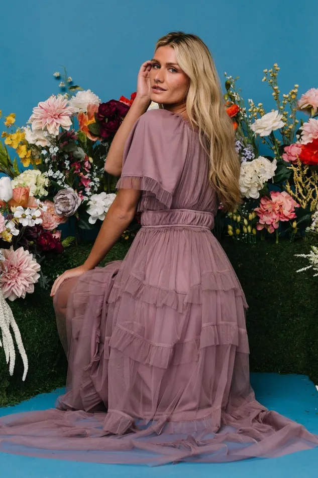 Baltic Born Tulle Styles Women Magdalena Tulle Maxi Dress Dusty Orchid