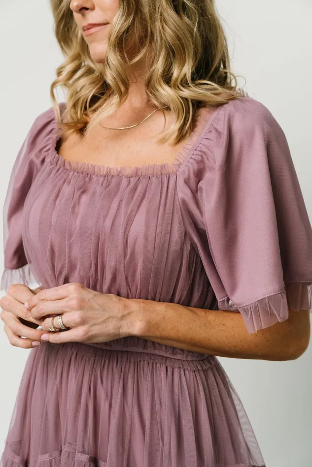 Baltic Born Tulle Styles Women Magdalena Tulle Maxi Dress Dusty Orchid
