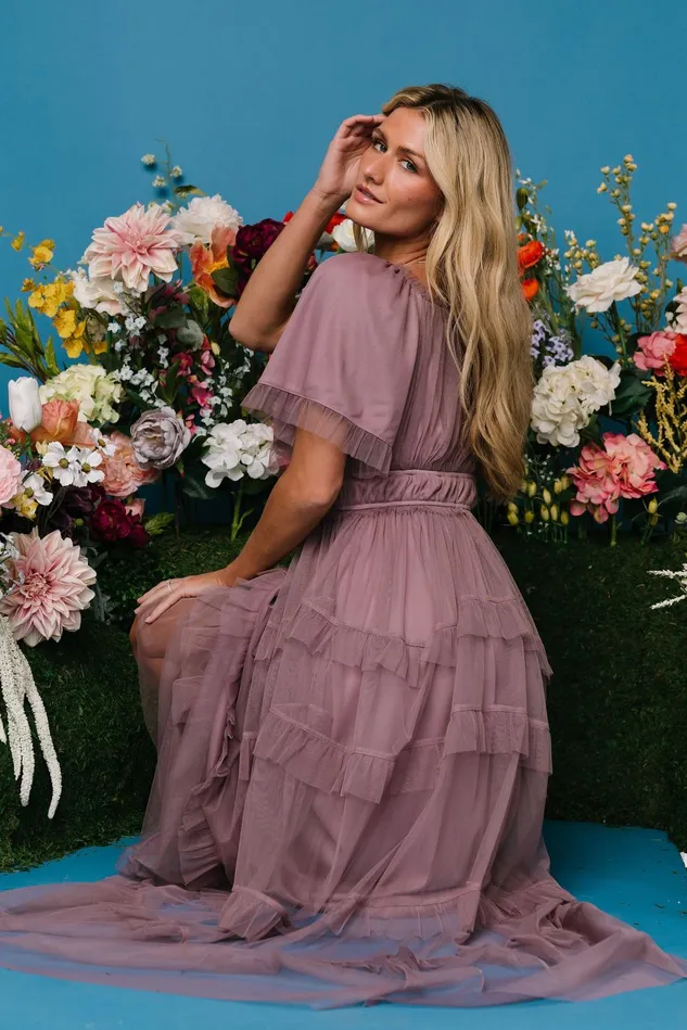 Baltic Born Tulle Styles Women Magdalena Tulle Maxi Dress Dusty Orchid