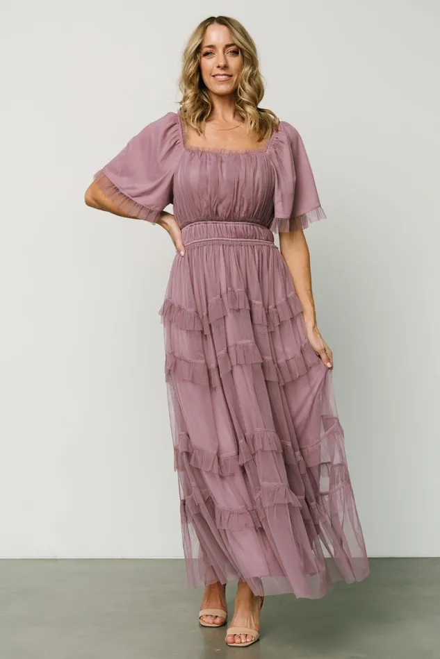 Baltic Born Tulle Styles Women Magdalena Tulle Maxi Dress Dusty Orchid
