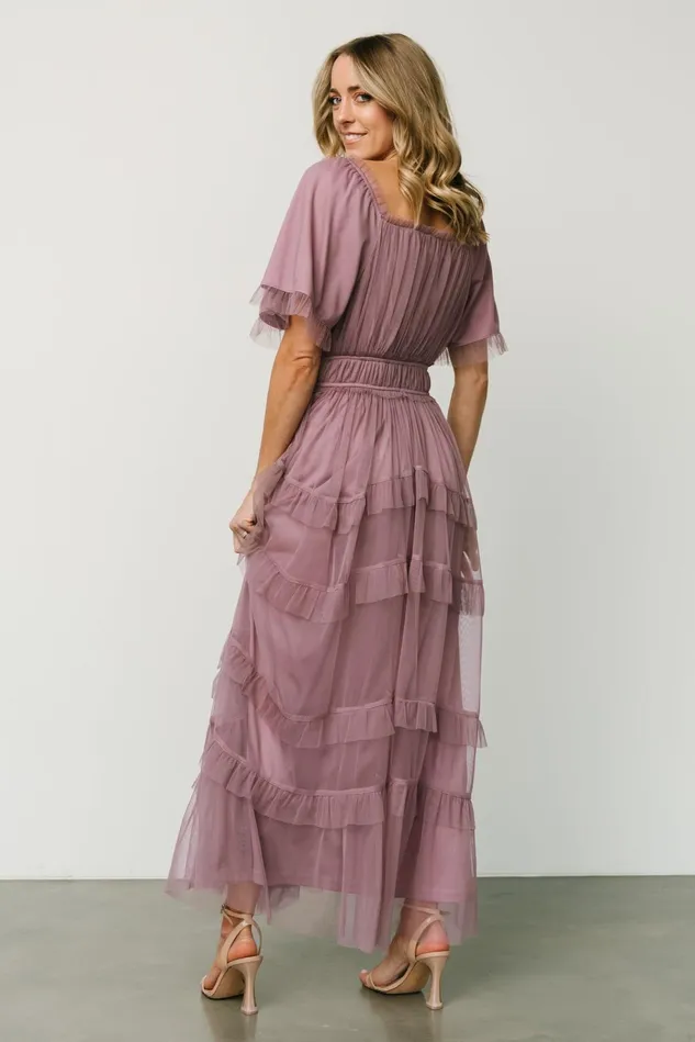 Baltic Born Tulle Styles Women Magdalena Tulle Maxi Dress Dusty Orchid