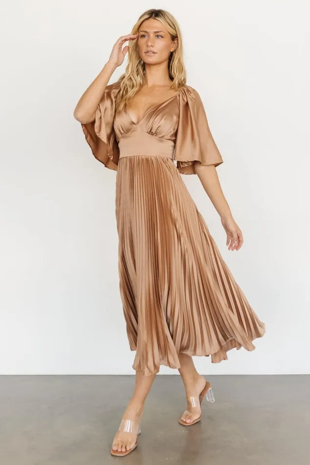 Baltic Born Wedding Guest Women Aubree Pleated Dress Champagne Baltic Born Wedding Guest Women Aubree Pleated Dress Champagne
