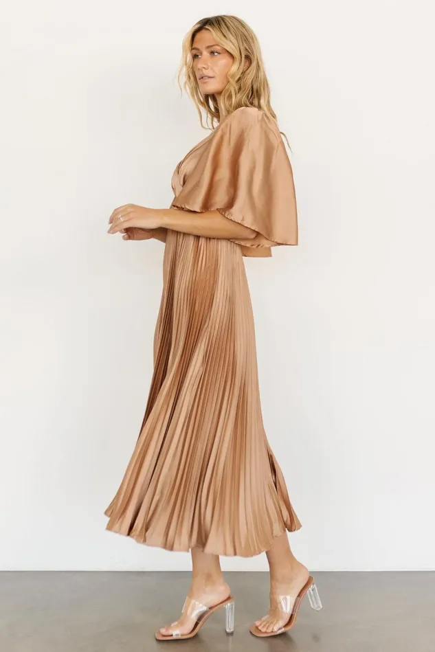 Baltic Born Wedding Guest Women Aubree Pleated Dress Champagne Baltic Born Wedding Guest Women Aubree Pleated Dress Champagne