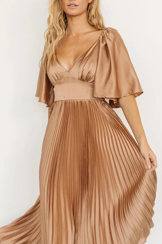 Baltic Born Wedding Guest Women Aubree Pleated Dress Champagne Baltic Born Wedding Guest Women Aubree Pleated Dress Champagne