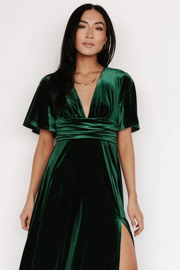 Baltic Born Wedding Guest Women Berenice Velvet Maxi Dress Emerald Baltic Born Wedding Guest Women Berenice Velvet Maxi Dress Emerald