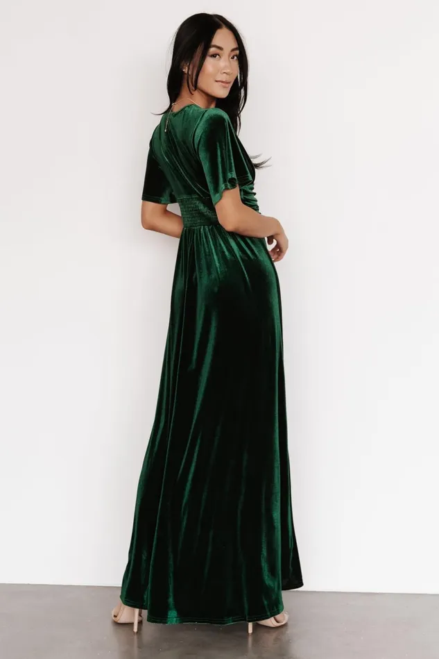 Baltic Born Wedding Guest Women Berenice Velvet Maxi Dress Emerald Baltic Born Wedding Guest Women Berenice Velvet Maxi Dress Emerald