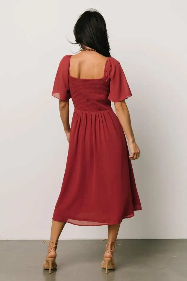 Baltic Born Wedding Guest Women Colette Sweetheart Midi Dress Terracotta Baltic Born Wedding Guest Women Colette Sweetheart Midi Dress Terracotta