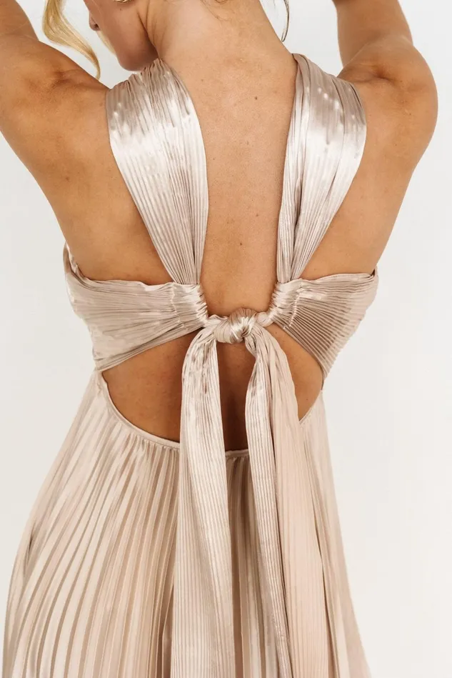 Baltic Born Wedding Guest Women Sandra Pleated Maxi Dress Champagne Baltic Born Wedding Guest Women Sandra Pleated Maxi Dress Champagne