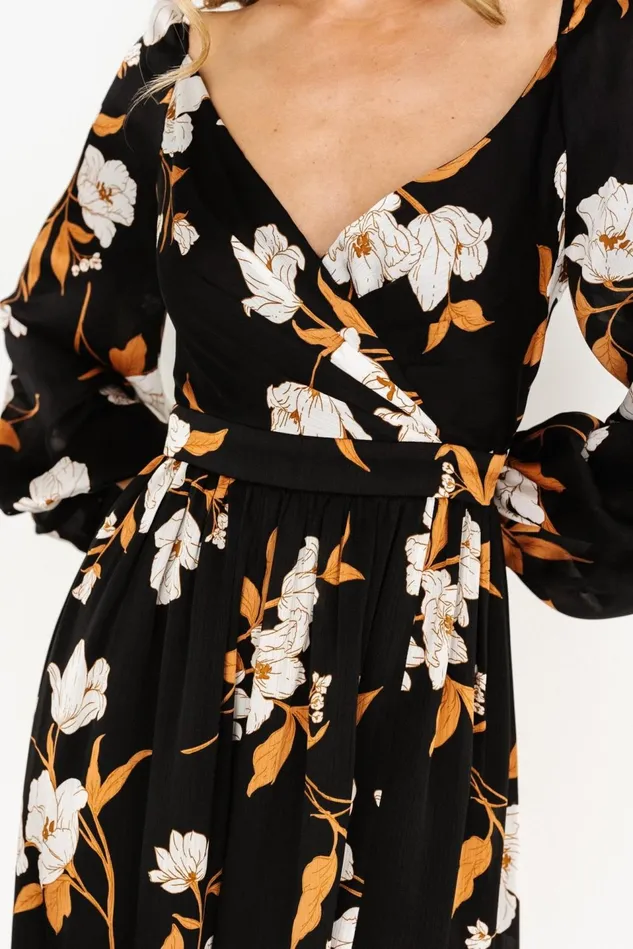 Baltic Born Wedding Guest Women Tristan Maxi Dress Black Floral Baltic Born Wedding Guest Women Tristan Maxi Dress Black Floral