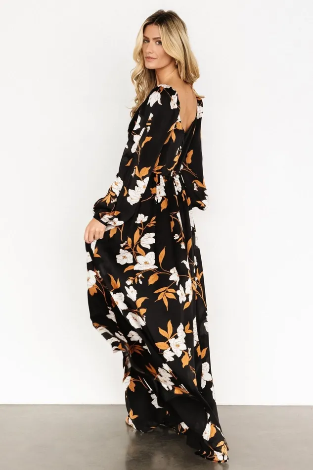 Baltic Born Wedding Guest Women Tristan Maxi Dress Black Floral Baltic Born Wedding Guest Women Tristan Maxi Dress Black Floral